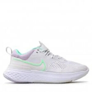 𝅺Nike Running React Miler  2 Sneakers Platinum Tint/Green Glow/White 8